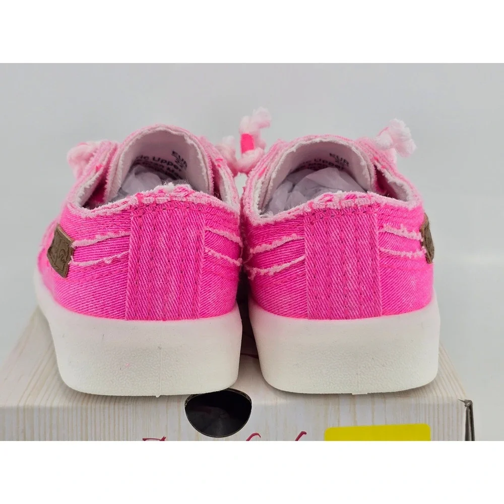 Blowfish Beachside-T Sneaker Kids Size 6 Hot Pink Twill Distressed - New